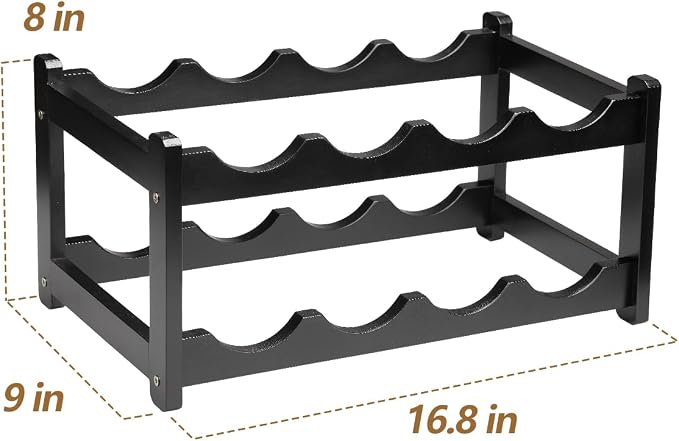 Wine Rack 8 Bottle 2-Tier Eco-Friendly Bamboo Wine Storage Easy-Assembly - Image 7