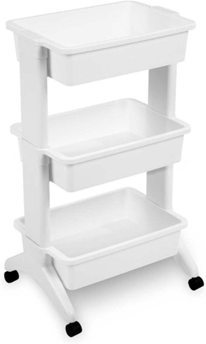 Sterilite 3 Tier Utility Cart Portable Storage Open Bin Organizer - Image 8