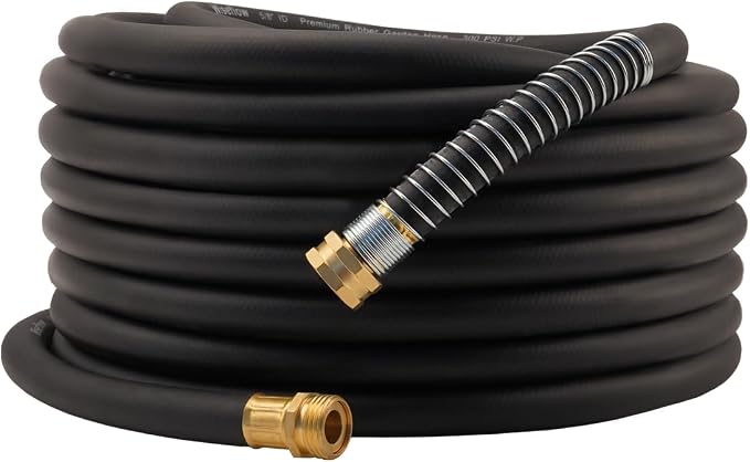 WiseFlow Garden Hose 75FT x 5/8", Heavy Duty Rubber Hose, Water Hose by Unknown