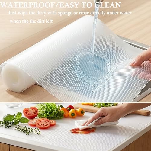 Shelf Liners for Kitchen Cabinets Non Adhesive Cabinet Drawer Liners Non Slip Waterproof 15 Inch Wide X 20 Ft Closet Wire Pantry Shelf Liner Cupboard Fridge Liners Mat for Bathroom Drawer