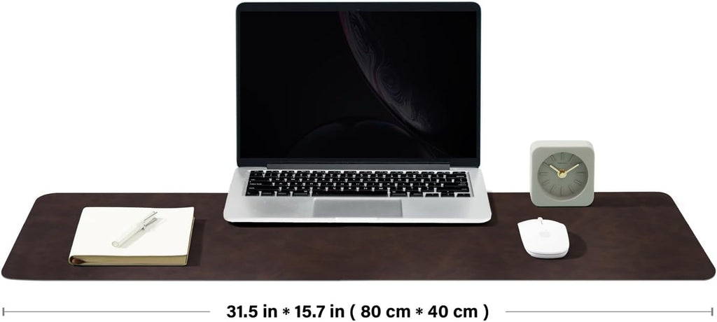 Distressed Leather Desk Mat - Non-Slip PU Desk Pad for Office and Home