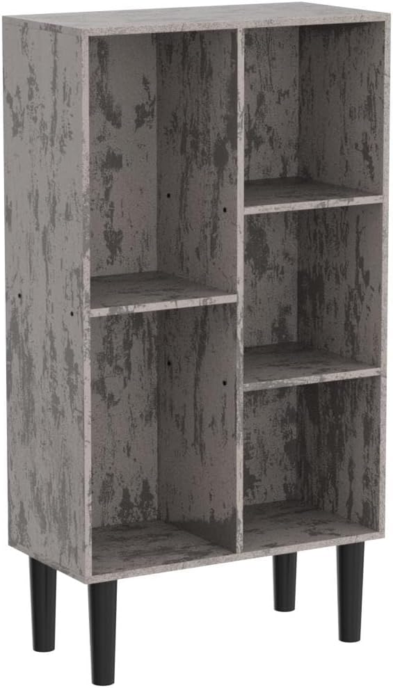 5 Cube Small Bookshelf, 3 Tier Mid-Century Modern Bookcase - Image 4