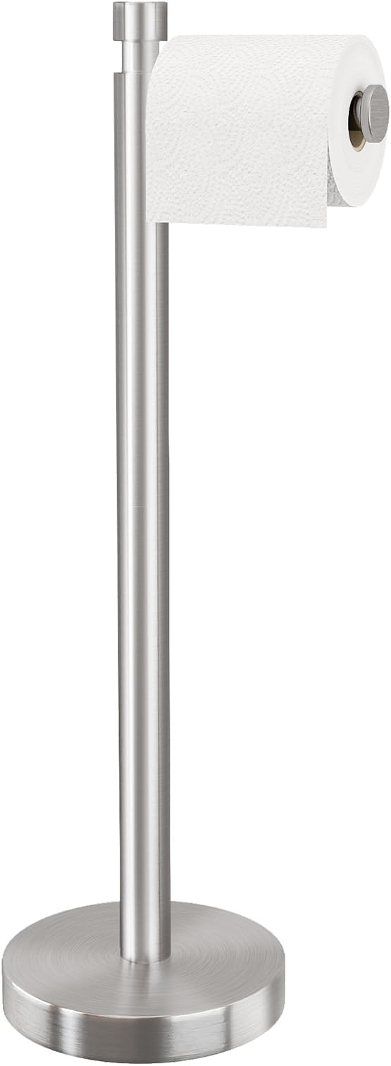 YUMORE Toilet Paper Holder Stand Freestanding, Weighted and Sturdy Brushed by YUMORE