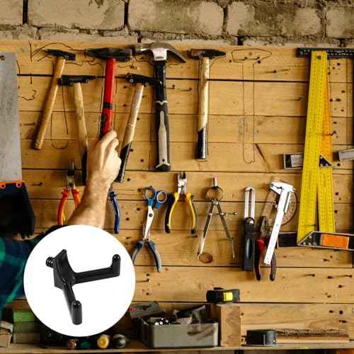 4pcs Tool Hooks for Suncast Shed, Single-Head J Hook and Double-Head Hook Set Premium Storage Sheds Tool Hangers Organization Accessories for Hanging Shovels Rakes Scissors Tools (Black)