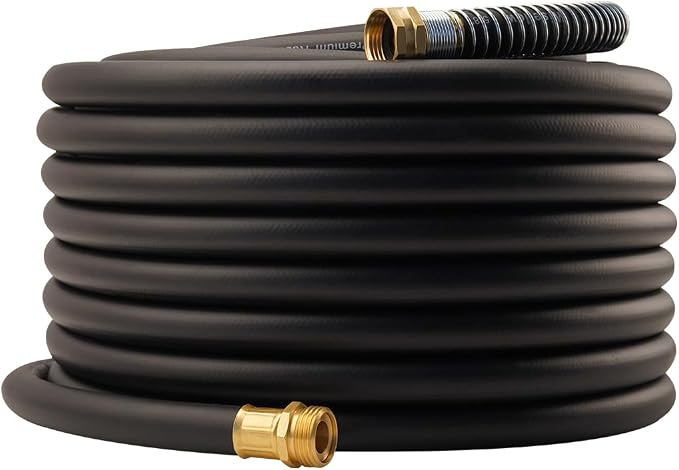 WiseFlow Garden Hose 100FT x 5/8", Heavy Duty Rubber Hose, Water Hose by Unknown