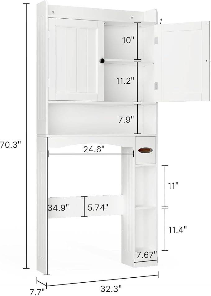 Ahomly Over The Toilet Storage Cabinet, 32.3" W Over Toilet Bathroom Organizer - Image 2