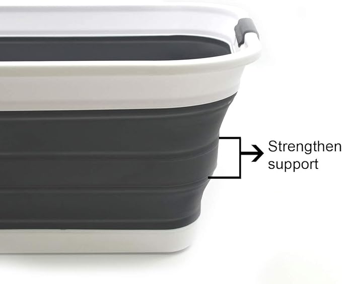 SAMMART 42L Set of 2 Collapsible Plastic Laundry Basket-Foldable Pop Up Storage - Image 6