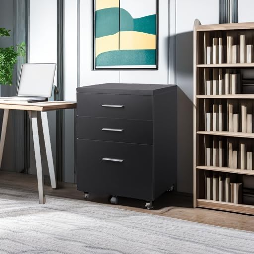 DEVAISE 3 Drawer File Cabinet for Home Office, Wood Under Desk Filing Cabinet - Image 6