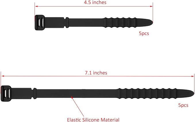 Silicone Zip Ties, Reusable Zip Ties, Rubber Cable Ties Straps - Image 5