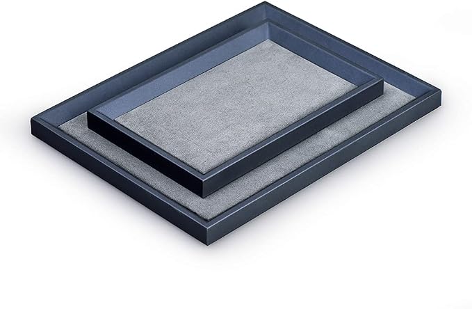 Oirlv Premium Leather Flat Jewelry Tray Jewelry Display Organizer, Valet Tray - Image 6