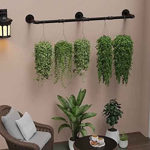 Wall Mounted Clothes Rack, 60in Industrial Pipe Clothing Rack for Hanging Clothes, Heavy Duty Garment Rack Wall, Space-Saving Bar, Multi-Purpose Hanging Rod for Laundry Room, Bedroom, 1 Pack