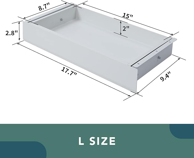 FLEXISPOT Under Desk Drawer 17.7in Wide Pull-Out Drawer - Image 5