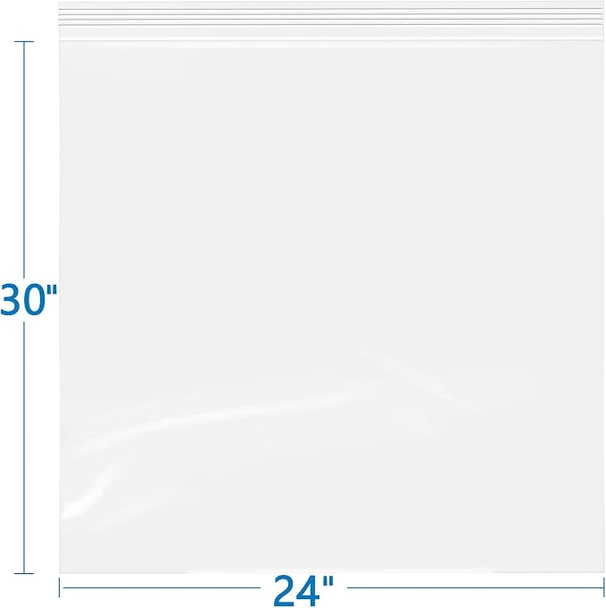 iMailer- 24" x 30" 50 Pack- 2 Mil Resealable Zip Bags- Clear Plastic Bags - Image 2