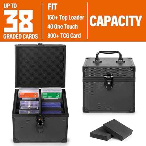 Graded Card Storage Box, Top Loaders Case, Sports Trading Box, Slab PSA MTG CSG BGS SGC Magnetic Holder, Waterproof Carrying Case, Collector Storage Boxes