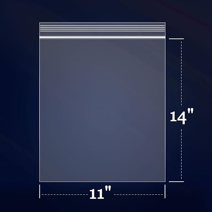 iMailer - 200 Count - 11" x 14" Large Zip Bags - 2 Mil Reclosable Zip Plastic - Image 2