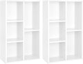 VASAGLE Set of 2 Bookcases, Bookshelves, 5 Compartments, Freestanding Shelves by VASAGLEbySONGMICSHOME