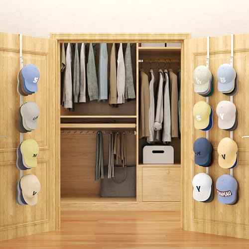 SWTYMIKI Over Door Hat Organizer - 3 Packs Metal Hanging Hat Rack with