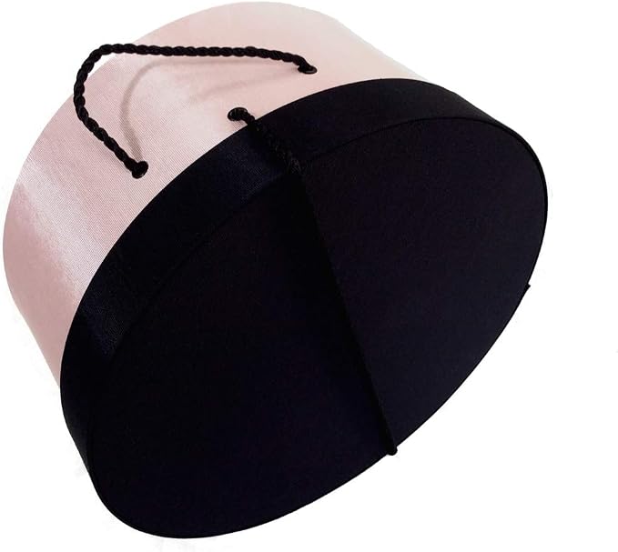 Sarah's Hat Boxes Classic Pink/Black Hat Box – 14.75" x 7.5" Handmade in USA – - Image 2