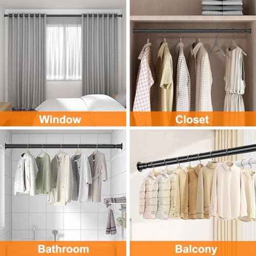 17-52 Inch Closet Rods for Hanging Clothes