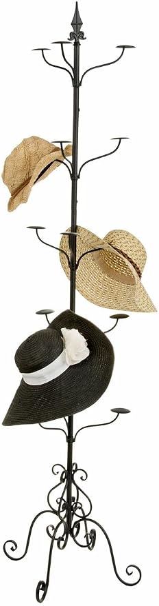 Displays2go Wrought Iron Hat and Coat Rack, Total of 31 Hooks - Image 4
