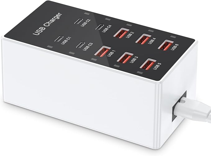 USB C Charging Station Cell Phone Wall Charger 10Ports USBC Fast Charging Power - Image 8