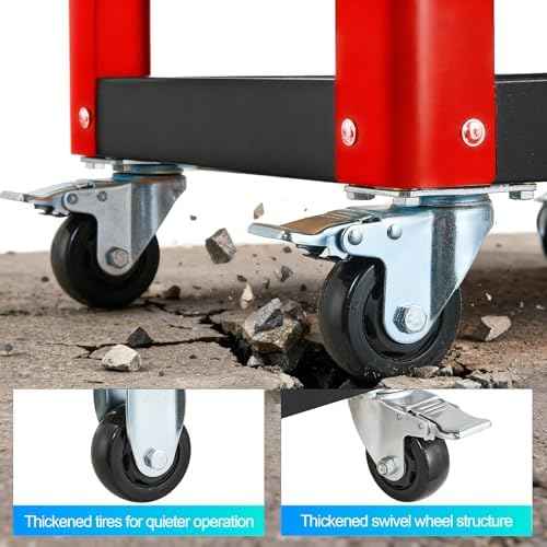 3-Tier Rolling Tool Cart with Pegboard, 1000LBS Load 2 Lockable Casters