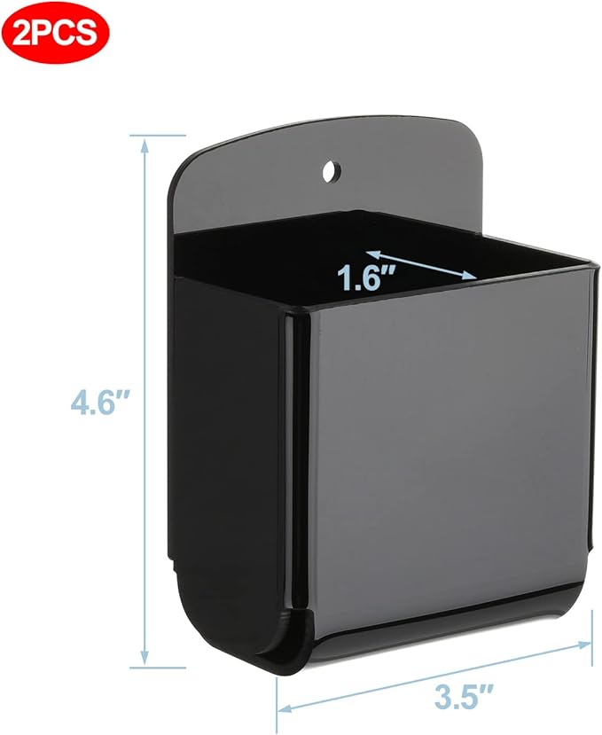 Cosmos Pack of 2 Acrylic Remote Control Holder Adhesive Wall Mount Phone Holder - Image 2