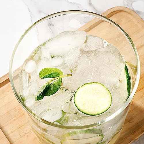 Glass Drink Dispenser with Stand,2.1 Gallons Wood Stand Cold Beverage Dispensers-Large Drink Dispensers For Parties,Bars,Restaurants