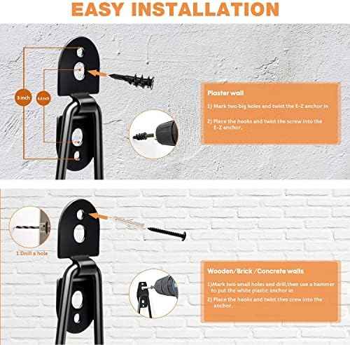 Garage Storage Hooks - 7.5 Inch Long Wall Mount Hanger, Garage Organizer Heavy Duty Utility Hooks for Ladder, Ski, Chairs, Garden Tool, Bulk Items