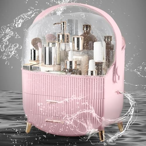 Egg Makeup Organizer, Egg Shape(Oval) Makeup Storage Box Countertop Portable Vanity Cosmetics Organizer