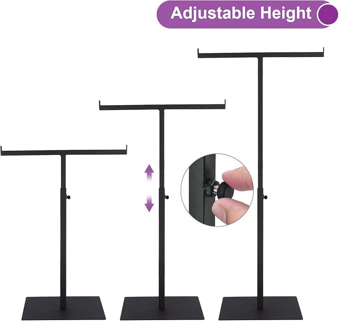 Purse Display Stand T Shaped, Countertop Jewelry/Scarf/Handbag T-Bar Display - Image 3