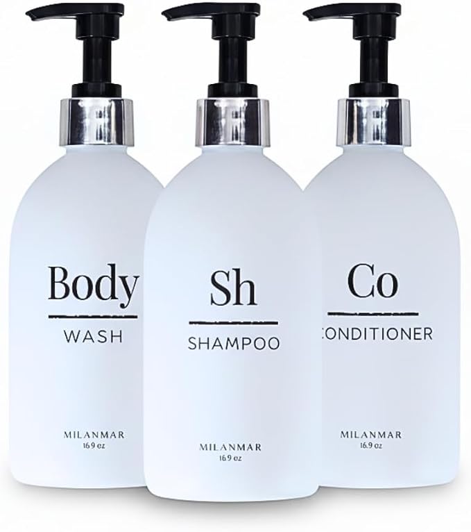 Shampoo Conditioner Body Wash Dispenser Set by Unknown