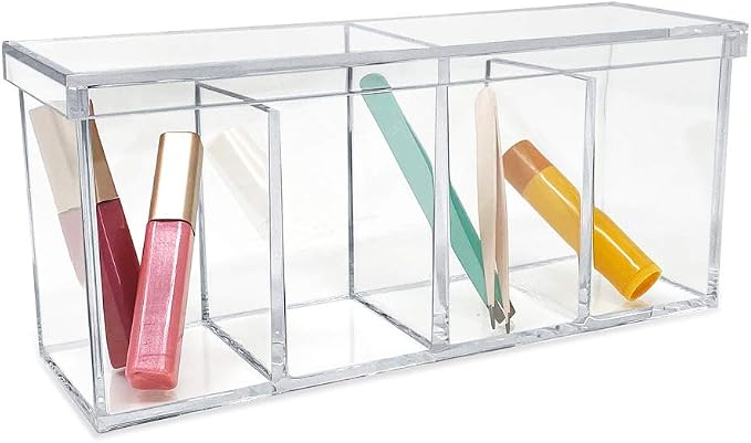 Isaac Jacobs 2-Pack 4-Compartment Clear Acrylic Organizers - Image 5