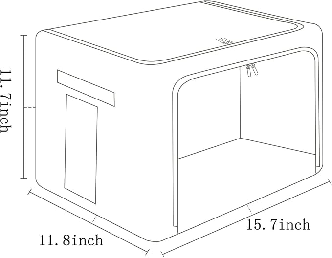 FHSQX 2 Pack Clear Window Storage Bins Stackable Linen Fabric Storage - Image 3