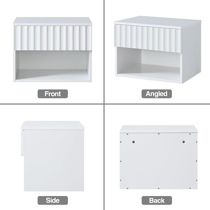 Floating Nightstand with Fluted Drawer - Image 8