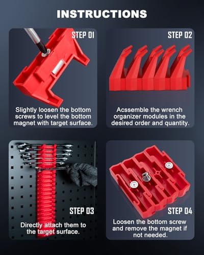ROTATION 42PC Modular Wrench Organizer Wrench Holder Tool Drawer Storage