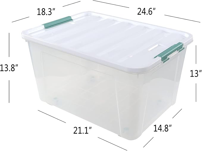 85 Quart Plastic Storage Bin, Stackable and Nestable Storage Boxes - Image 3