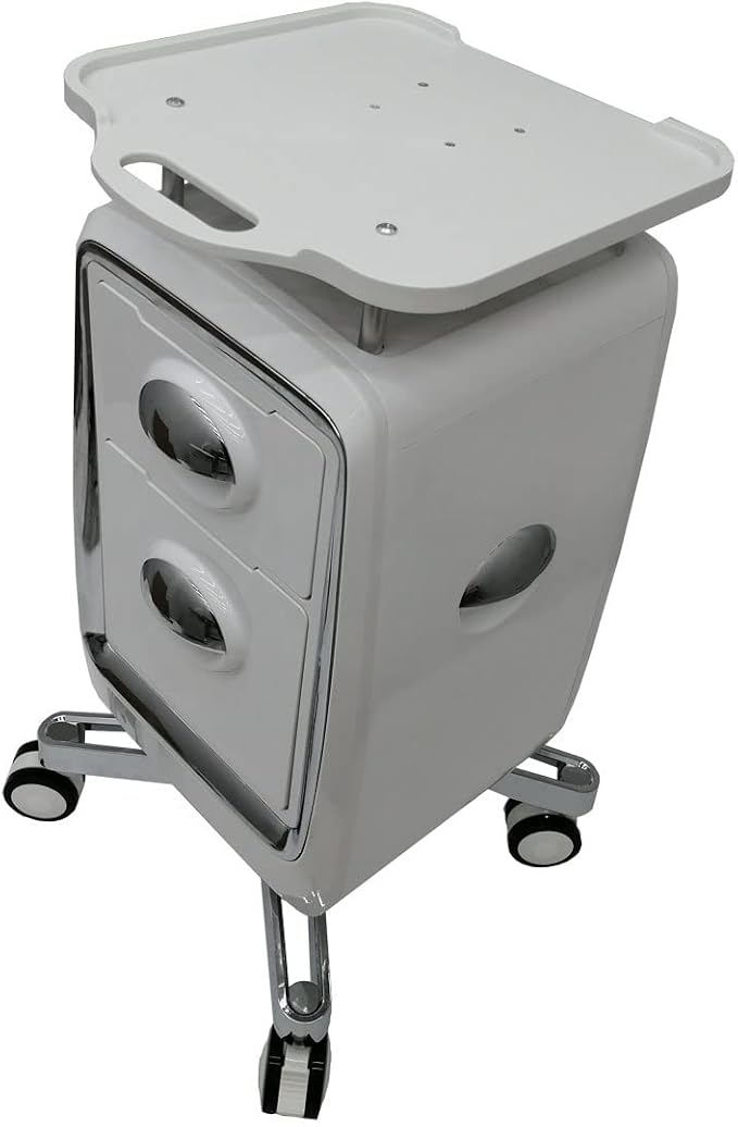 2 Drawers Mobile Trolley Cart for Ultrasound Imaging Scanner Beauty Storage - Image 4