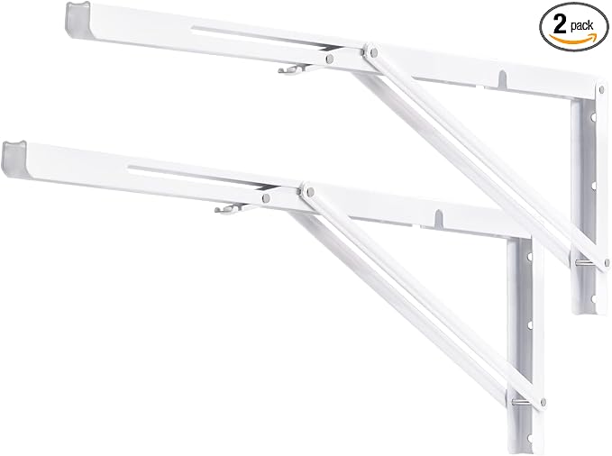 YUMORE 24 Inch Folding Shelf Brackets, Heavy Duty L Bracket, Max Load: 330lb by YUMORE