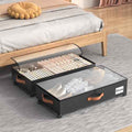 Under Bed Storage Containers with Wheels Large Underbed Shoes Blankets Clothes Toy Storage Drawers for College Dorms Bedrooms Nursery Rooms Organization (Black 2 Pack, 6.6in height(30.3"x15.7"x6.6"))