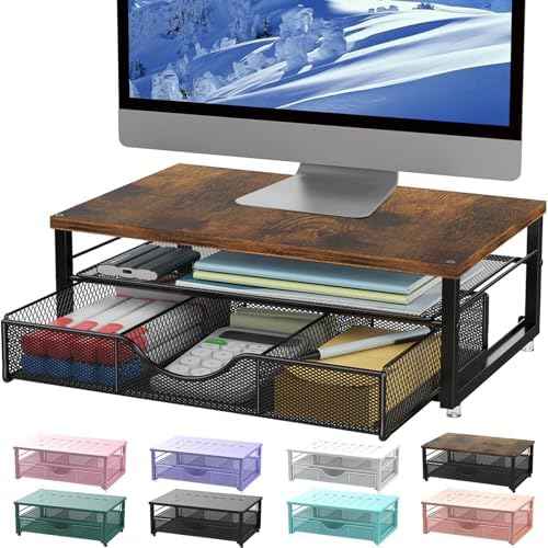 gianotter Computer Monitor Stand Riser with Drawer