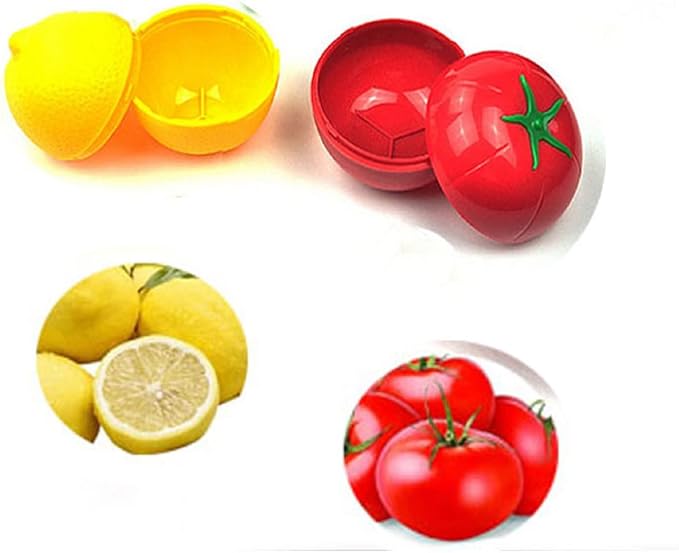 MIAO JIN 4 PCS Fruit and Vegetable Shaped Food Saver Storage Containers Holder - Image 4
