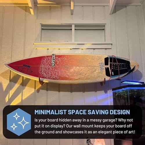 Hang 11 Surfboard Wall Mount - Hardwood Surf Board Wall Hangers