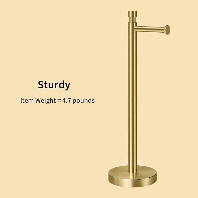 YUMORE Toilet Paper Holder Stand Freestanding, Weighted and Sturdy Stainless - Image 3