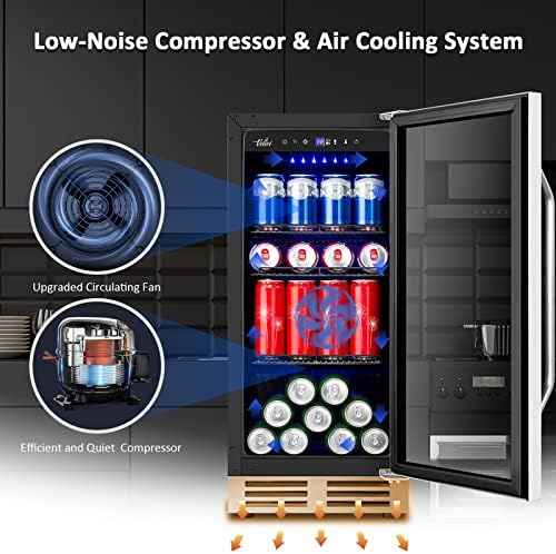 Velivi 15 Inch Beverage Refrigerator and Cooler - 125Cans Capacity
