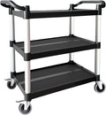 Plastic Utility Carts with Wheels, 3-Tier Rolling Service Cart, 300 lbs Heavy by Befeshine