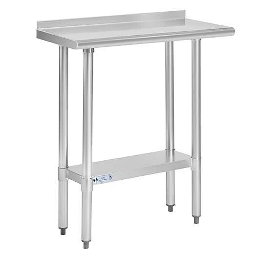 Hally Stainless Steel Table for Prep & Work 14 x 30 Inches, NSF Commercial by HallySinksTablesH