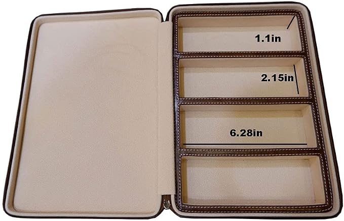 4 Slots PU Leather Eyeglasses Storage Box Sunglasses Box Jewelry Display Case - Image 4