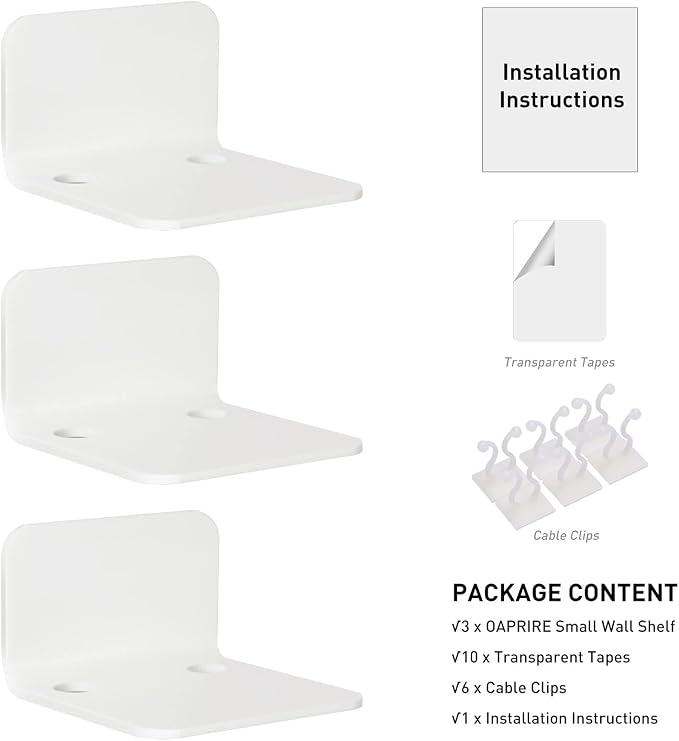 OAPRIRE White Floating Wall Shelves Set of 3 - Image 7