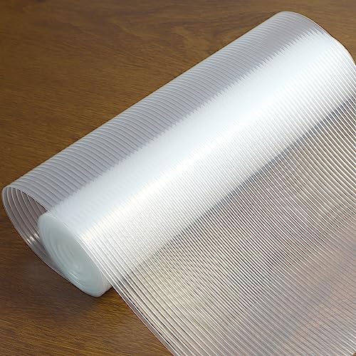 Shelf Liners for Kitchen Cabinets 24 Inch Wide X 20 Ft Non Adhesive Cabinet Drawer Liner Clear Non Slip Waterproof Shelves Liner for Refrigerator Closet Cupboard Pantry Bathroom